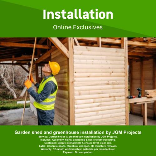 Garden shed and greenhouse installation by JGM Projects