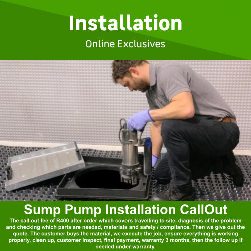 Sump Pump Installation Callout by