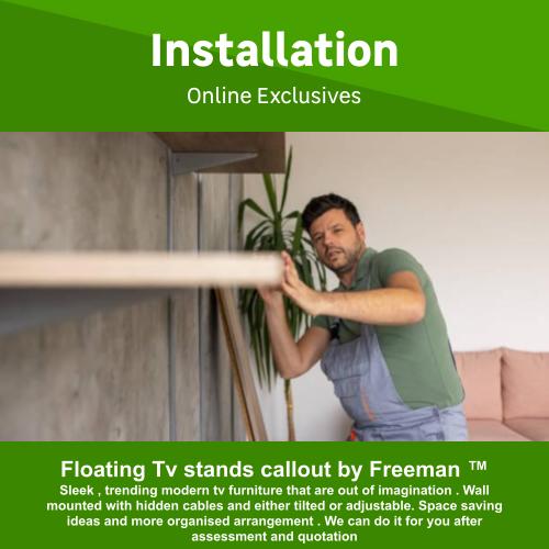 Floating Tv stands callout by Freeman TM