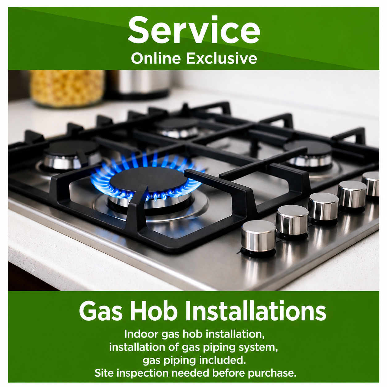 Indoor Gas Hob or Stove Installation