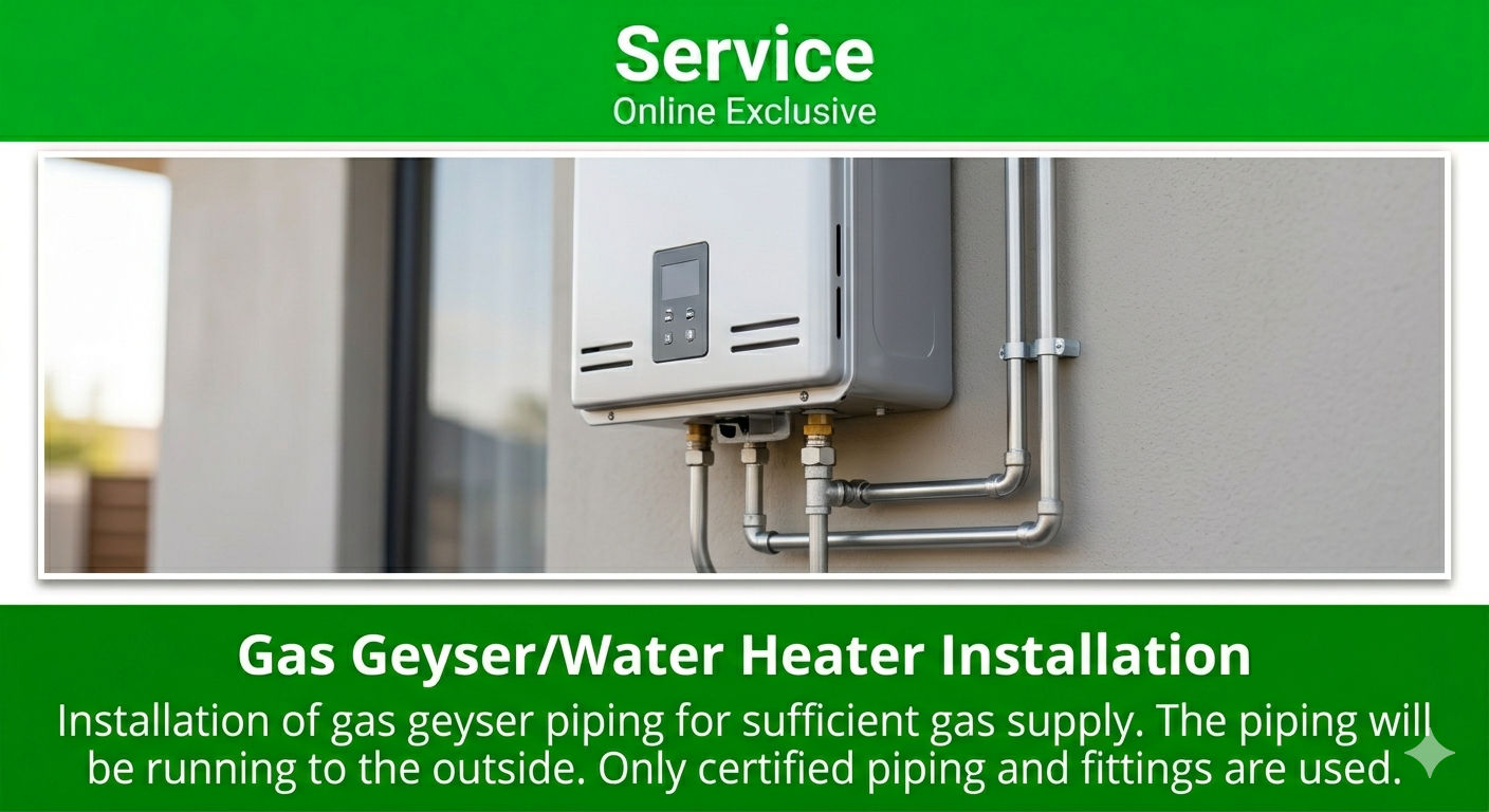 Gas Geyser Gas Only Installation