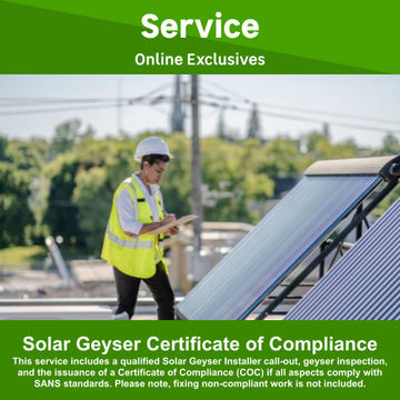 Solar Geyser Certificate Of Compliance COC by Juspropa