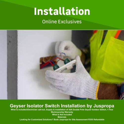 Geyser Isolator Switch Installation by Juspropa