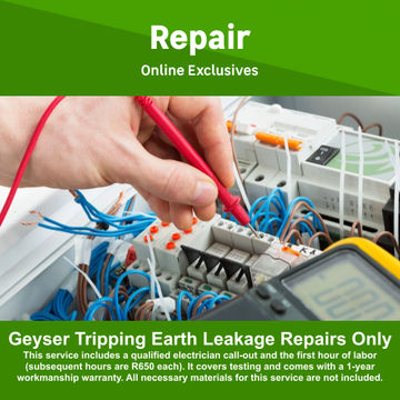 Geyser Tripping Earth Leakage Repairs by Juspropa