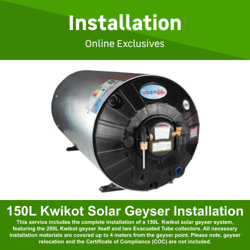 150L Kwikot Solar Geyser Fully Installed by Juspropa Qualified Solar Geyser Installers
