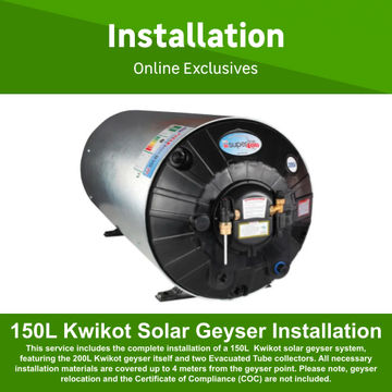150L Kwikot Solar Geyser Fully Installed by Juspropa Qualified Solar Geyser Installers