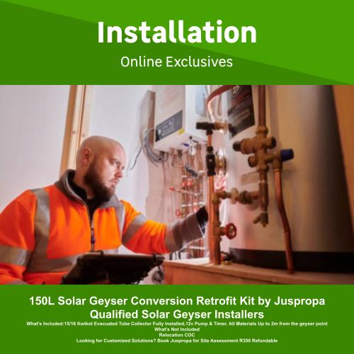 150L Solar Geyser Conversion Retrofit Kit by Juspropa Qualified Solar Geyser Installers