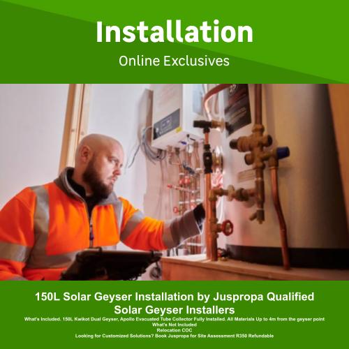 150L Solar Geyser Installation by Juspropa Qualified Solar Geyser Installers