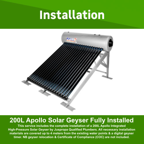 200L Apollo Solar Geyser Fully Installed by Juspropa