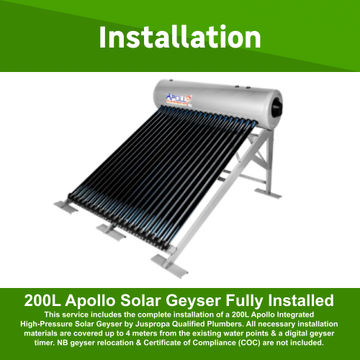 200L Apollo Solar Geyser Fully Installed by Juspropa