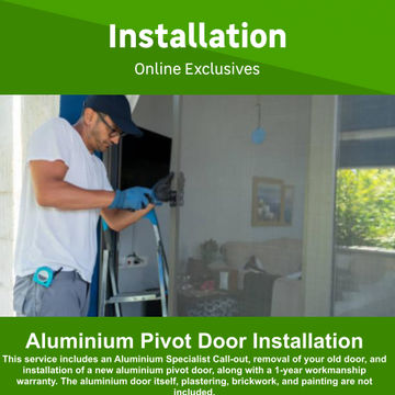 Aluminium Pivotal Door Installation by Juspropa