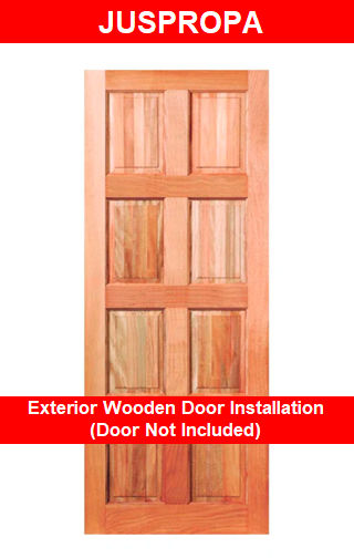Exterior Wooden Door Installation by Juspropa