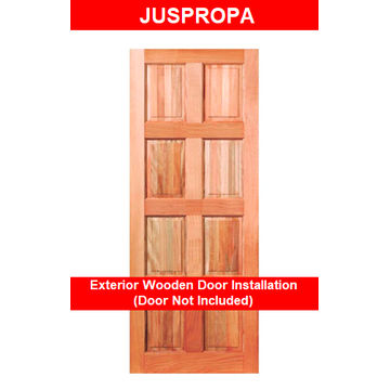 Exterior Wooden Door Installation by Juspropa
