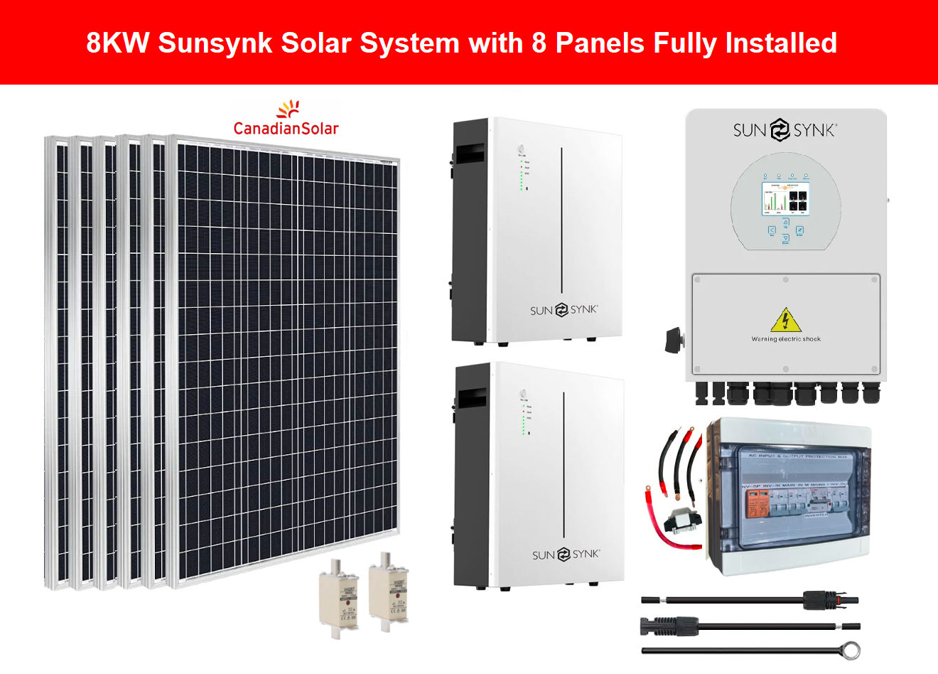 8kw Sunsynk Solar System with 8 Panels Fully Installed by Juspropa