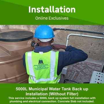 5000L Municipal Water Tank Back up Installation without Filter by Madiega Electrical Works