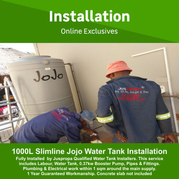 1000L Slimline Jojo Water Tank Installation by Juspropa
