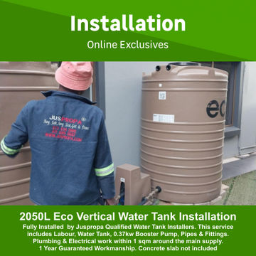2050L Eco Vertical Water Tank Installation by Juspropa