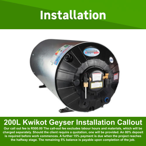 Kwikot 200L Geyser Installation callout by Loupez Electrical
