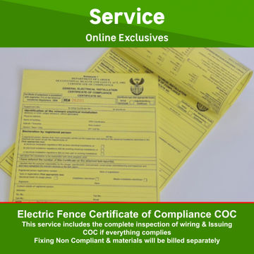 Electric Fence Certificate of Compliance COC by Juspropa