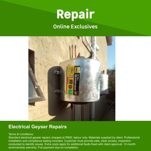 Electrical Geyser Repairs by MPE Engineering and Trade