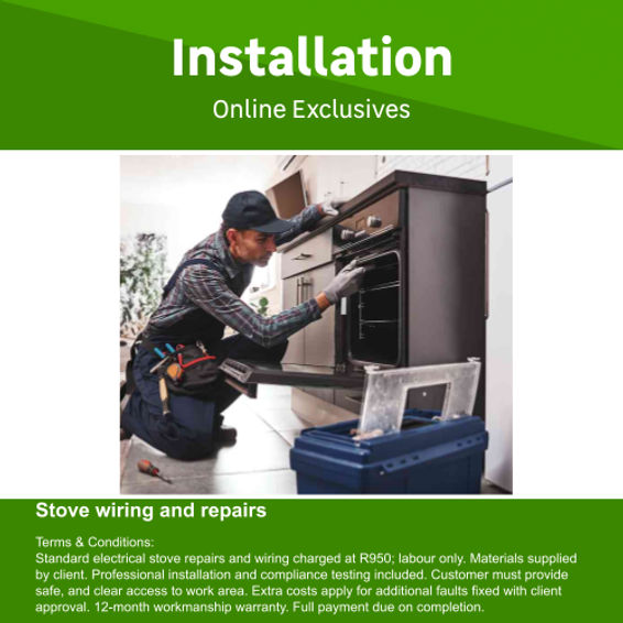 Stove wiring and repairs by MPE Engineering and Trade