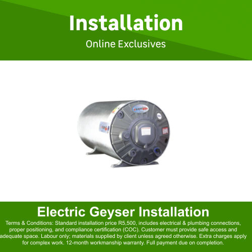 Electric Geyser installation by MPE Engineering and Trade