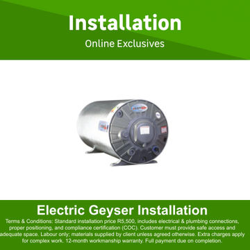 Electric Geyser installation by MPE Engineering and Trade