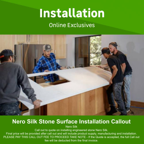 Nero Silk Engineered Stone Surface Installation Callout by De Kijker