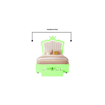 Green Crown headboard Three Quarter