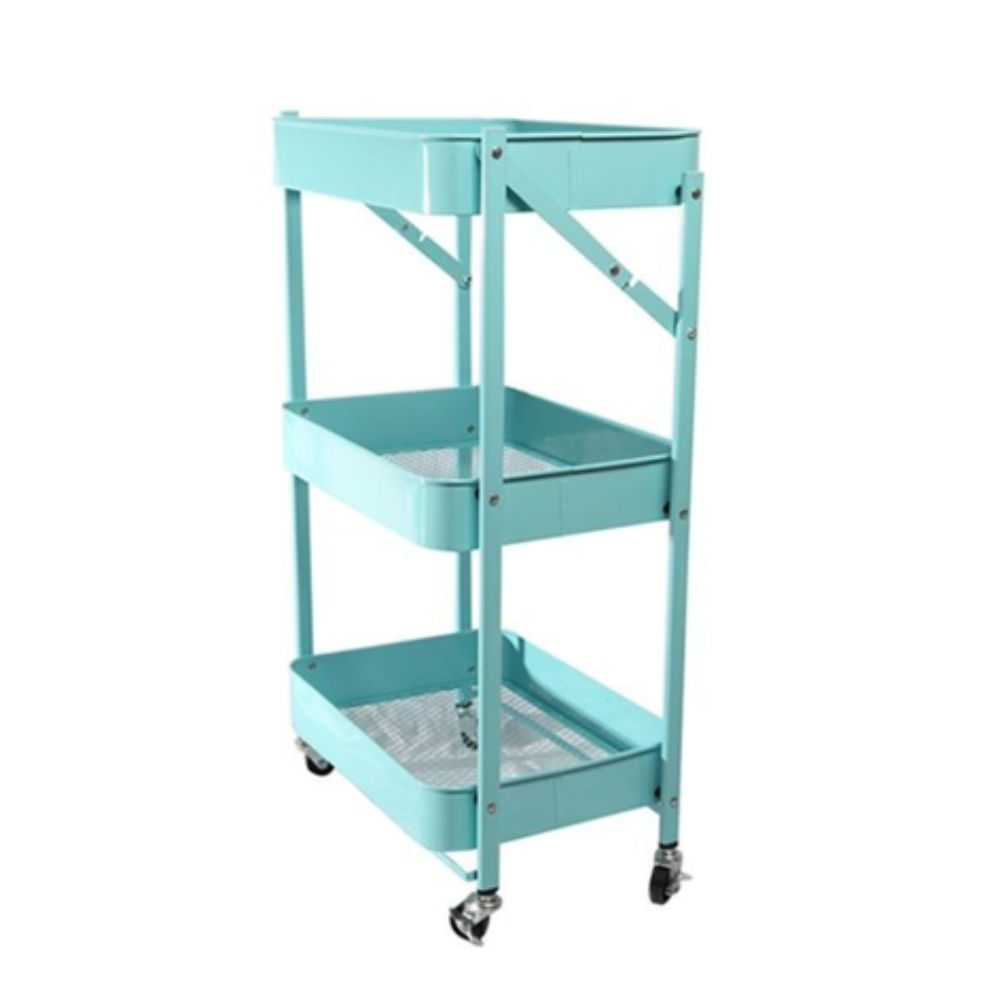 Foldable 3-Tier Trolley Storage Utility Cart