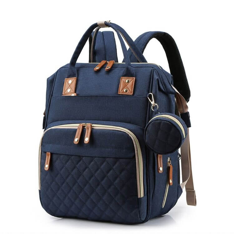 Multi-Functional Baby Diaper Bag & Bed - Navy Blue