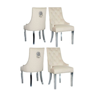 KC Furn- Parsons Beige Dining Chairs (4)