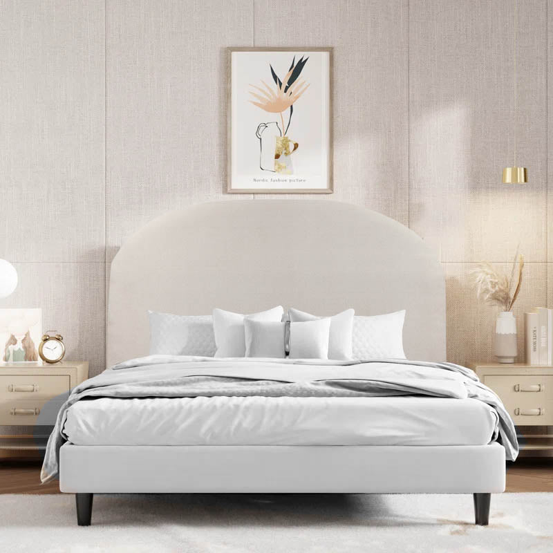 Majestic Crest Headboard - King- Cream
