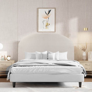 Majestic Crest Headboard - King- Cream