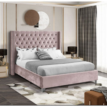 Kimberly Sleigh Bed Double -Pink