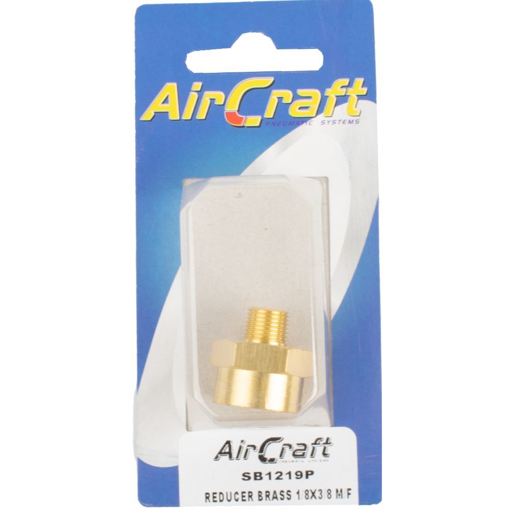 Aircraft - Reducer Brass 1/8 x 3/8 M/F 1 Piece Pack - 3 Pack