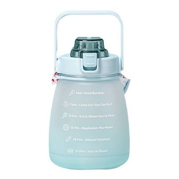 Portable Stylish Gradient Inspirational Water Bottle With Straw