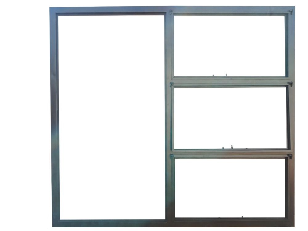 Window steel top hung thick steel, Bronze W200mm x H1800mm