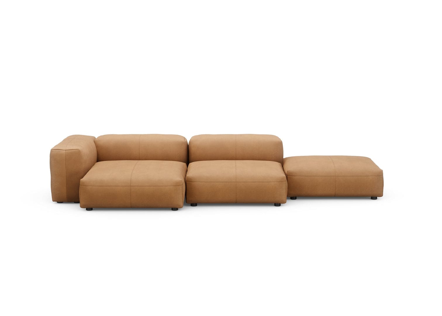 Figure It Out Furniture Leather U-Shape L Sofa Modular Velvet - Caramel