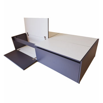 Modena Single Bed Base with Storage - Storm Grey