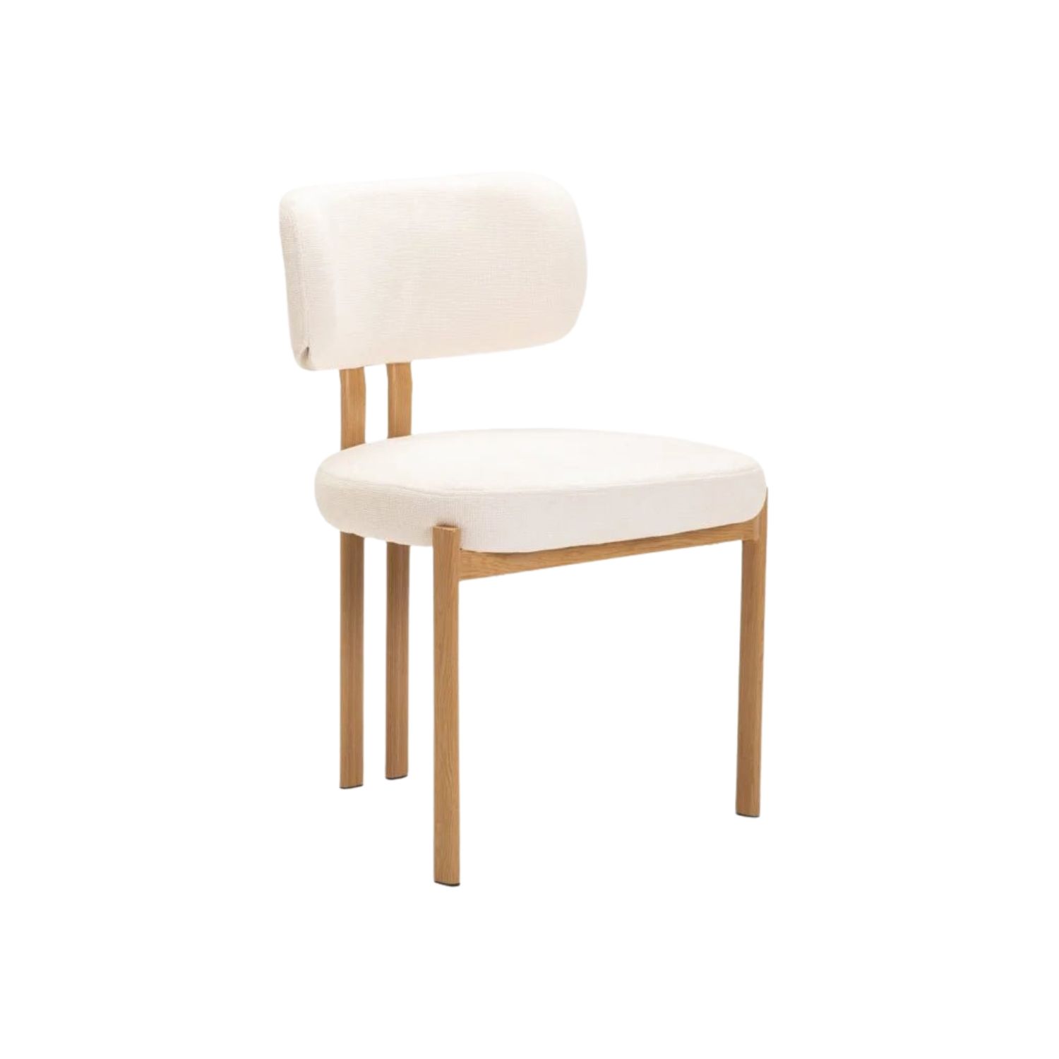 Cream Fabric Dining Chair with Natural-Effect Legs