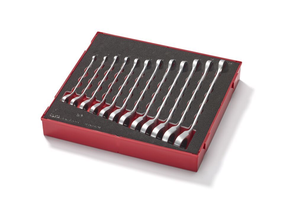 12PC Ratcheting Combination Spanner Set With Flip Reverse