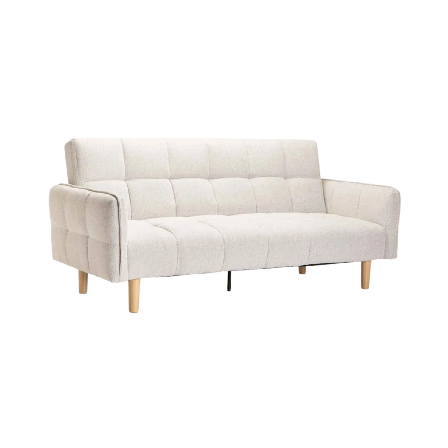 Fabric Sleeper Couch with Two Leg Options - Oatmeal