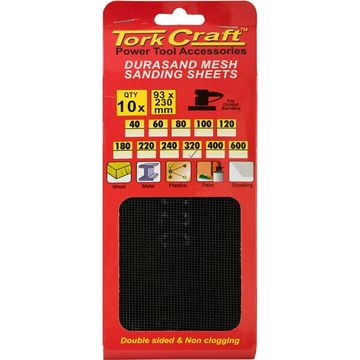 Durasand Mesh Sanding Sheet 320Grit 93x230mm 10 Piece - 10 Pack