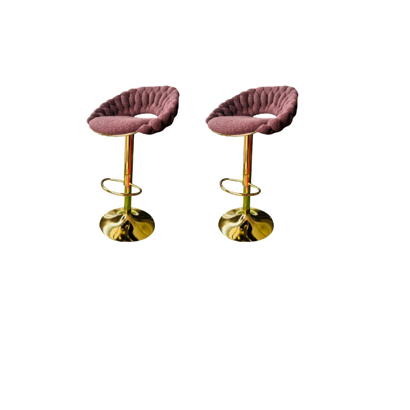 KC Furn Modern Boucle Bar Stools (Mocha  set of 2)