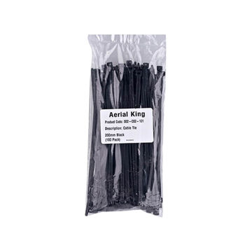 Cable Tie 205mm Black (100/Pack)