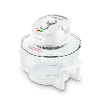 Mellerware Air Fryer / Convection Cooker Adjustable Temperature Glass White 12L 1400W "Turbo Cook"