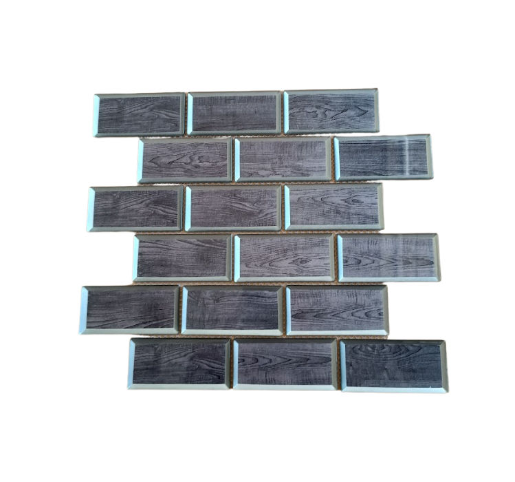 Mosaic Glass - Metro Silverwood - 300x300 (per sheet)