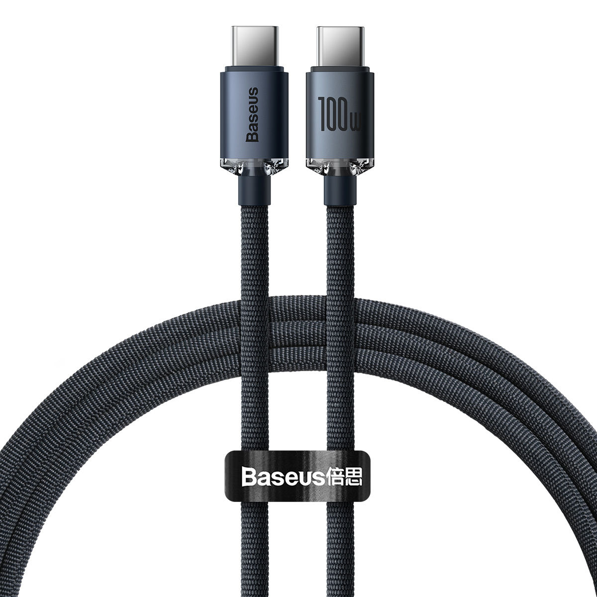 Baseus Crystal Shine Series Fast Charging Data Cable Type C to Type C 100W - Black
