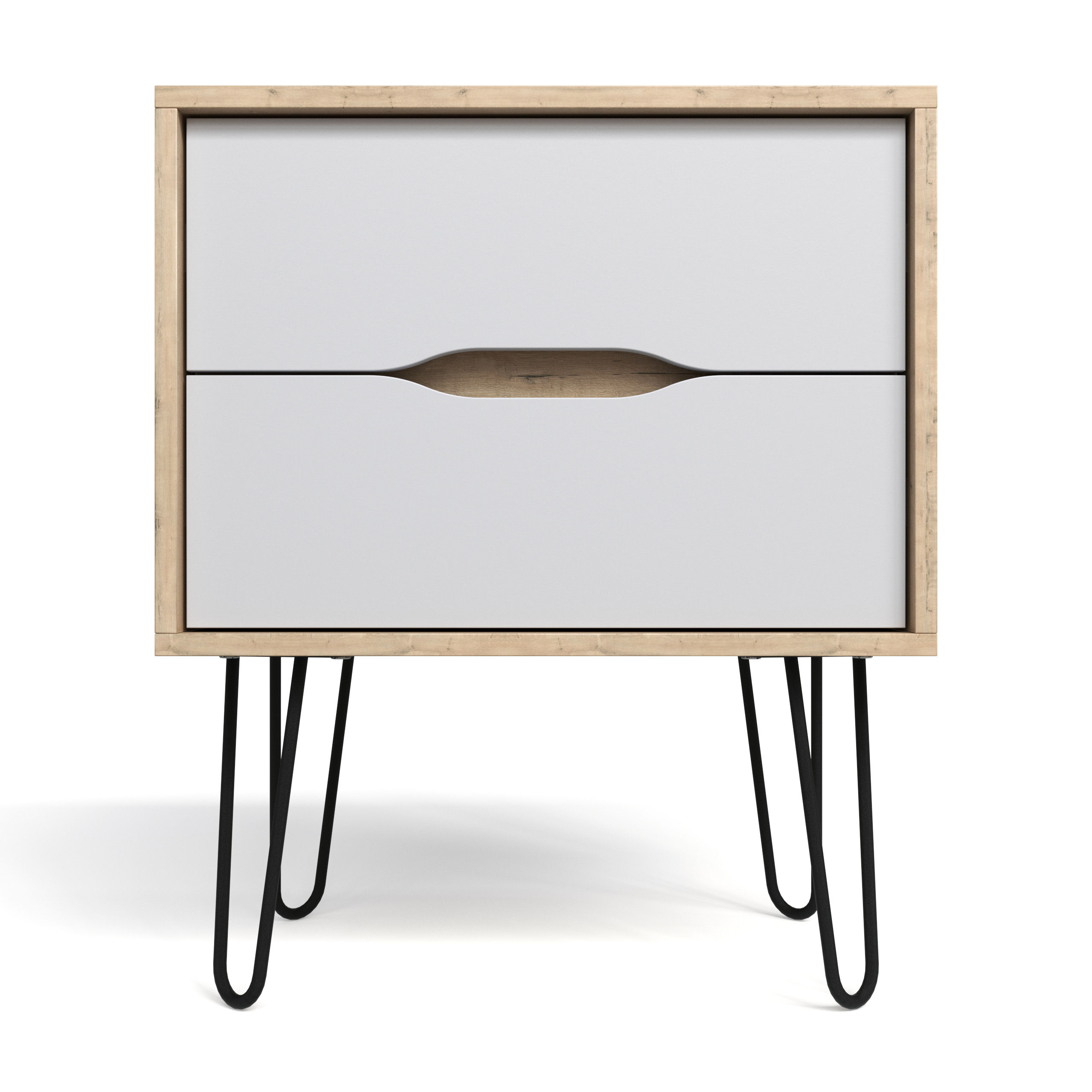 BAM! Industry Two Drawer Bedside Table - White